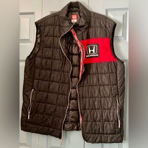 Honda Retro 1989 Racing Black and Red Men's Quilted Vest